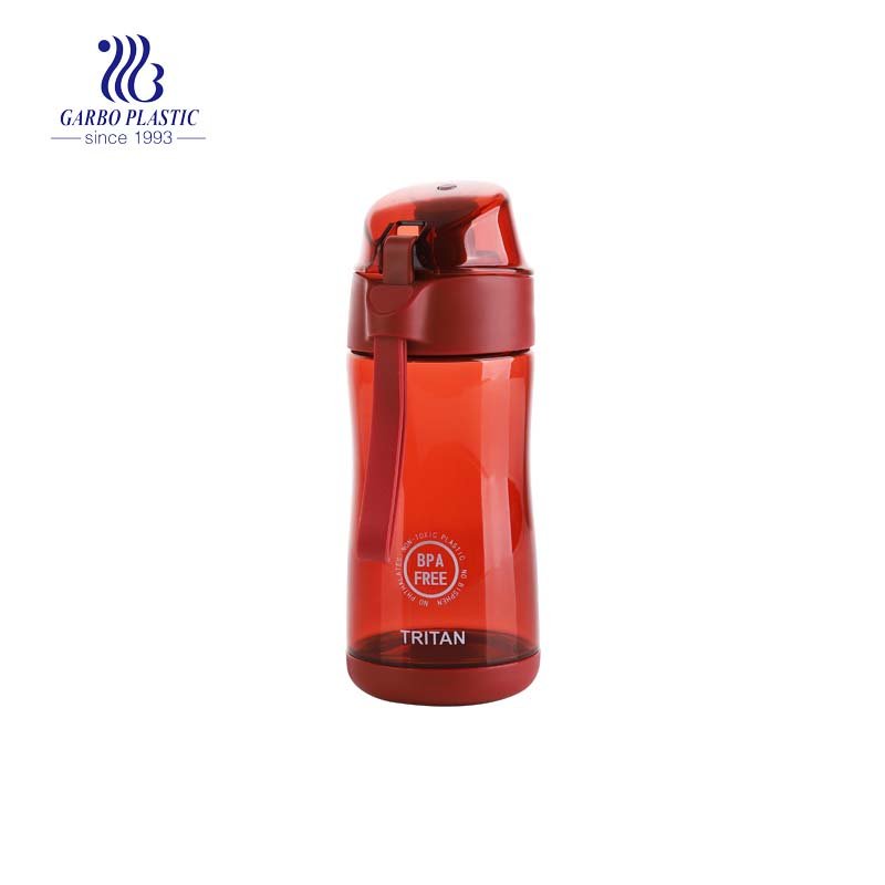 300ml Purple Color Plastic Water Bottle with A Plastic Straw for Children