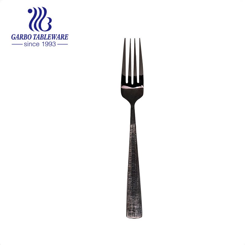 Classic stainless steel flatware stock PVD restaurant salad forks black dessert fork tableware