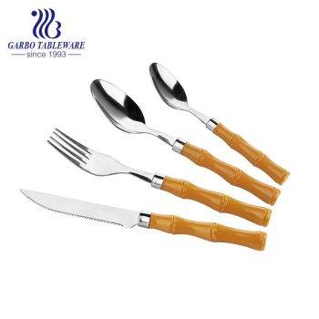 The Best Stainless Steel Cutlery Set with Bamboo Handle Service for 4 Pieces