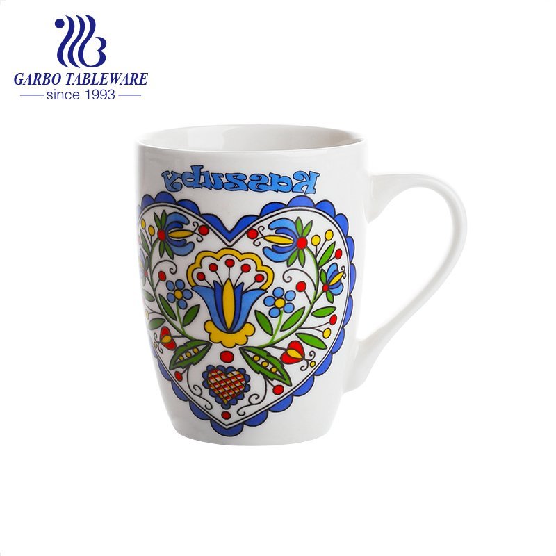 cute round shape small cartoon Minions design printing ceramic coffee mug porcelain drinking cup with black rim