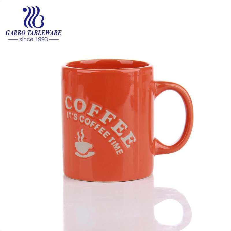 Taza de beber de agua de 8 oz de promoción de precio barato de cerámica colorida de arco iris taza de porcelana de esmalte de color de 230 ml con asa