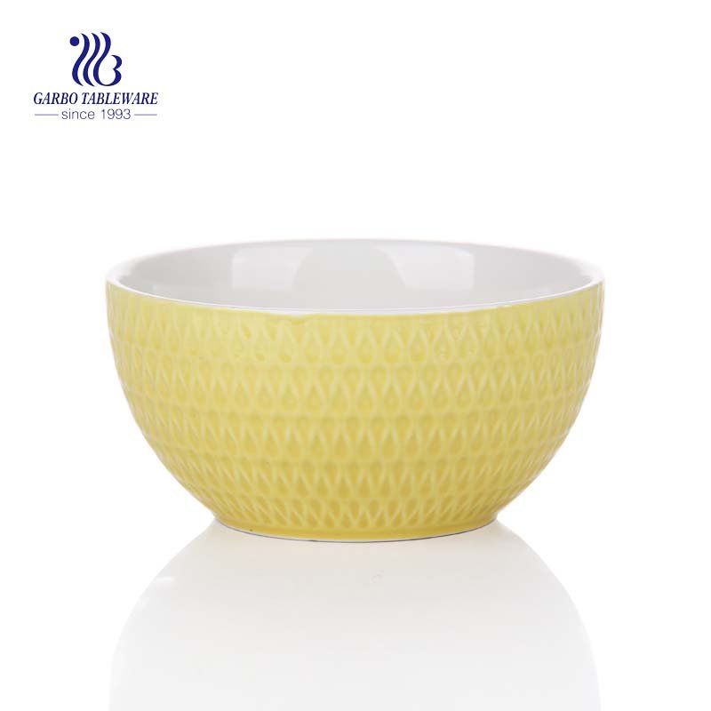 Wholesale 905ml rainbow colored heat resistant ceramic bowl for home