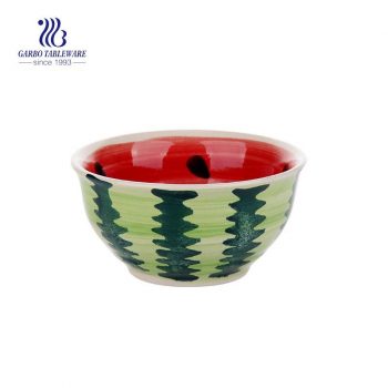 Cuenco de cerámica esmaltado coloreado apto para el microondas del estilo de la fruta 290ml