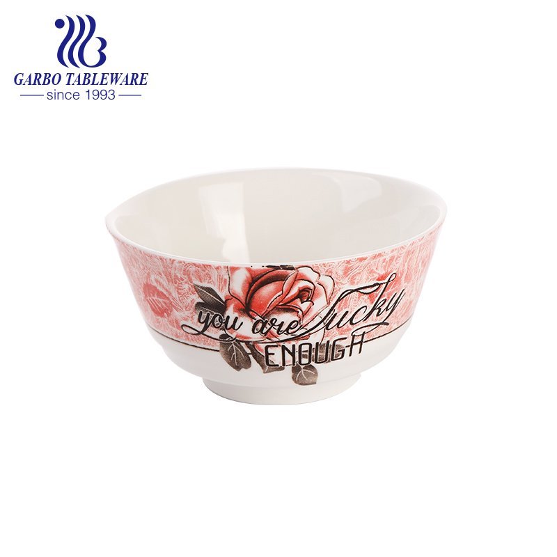 Round pocerlain bowl with classic design for rice eating at home