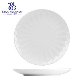 Wholesale elegant pure white porcelain tableware pizza 12inch ceramic charger plate
