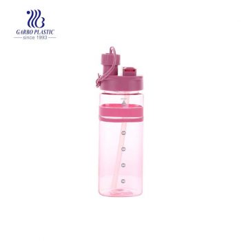 زجاجة بلاستيكية آمنة باستخدام اللون الوردي بسعة 600 مل و 21 أونصة خالية من مادة BPA