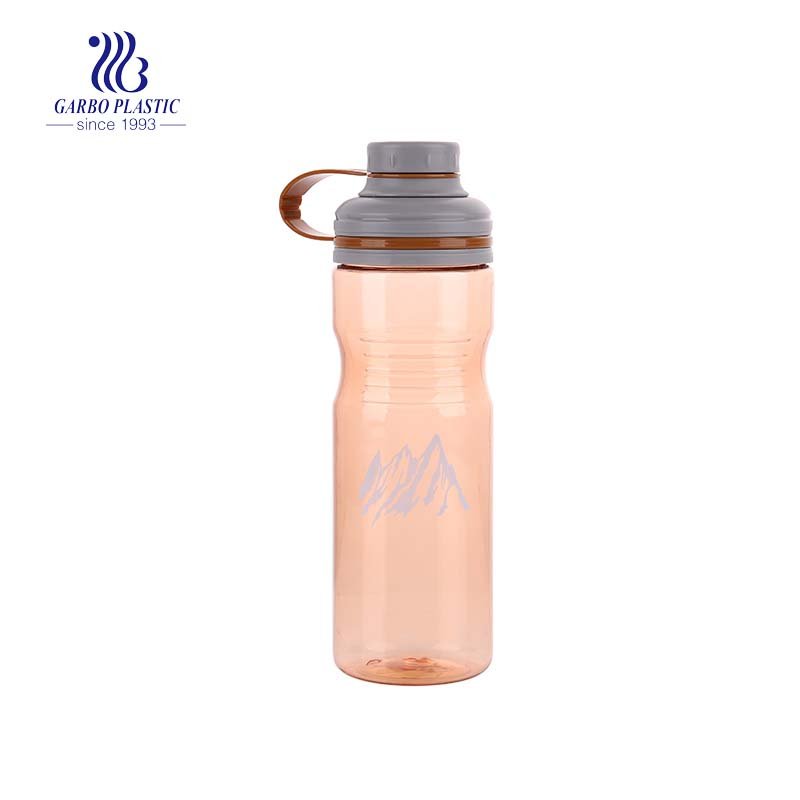 Botella de plástico de uso seguro de color rosa de 600 ml y 21 oz a granel sin BPA