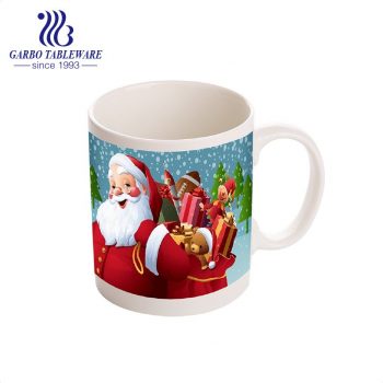 Taza de consumición del regalo de la Feliz Navidad de la porcelana de la taza de cerámica de la impresión de la Navidad de Papá Noel para la promoción