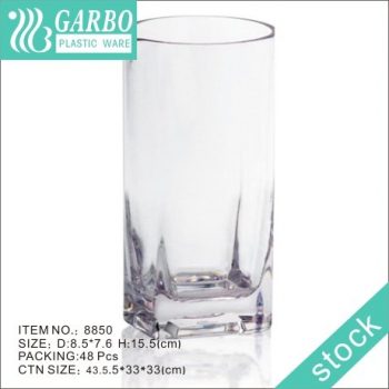 ODM Food contact safe square bottom 480ml transparent juice drinking plastic cup