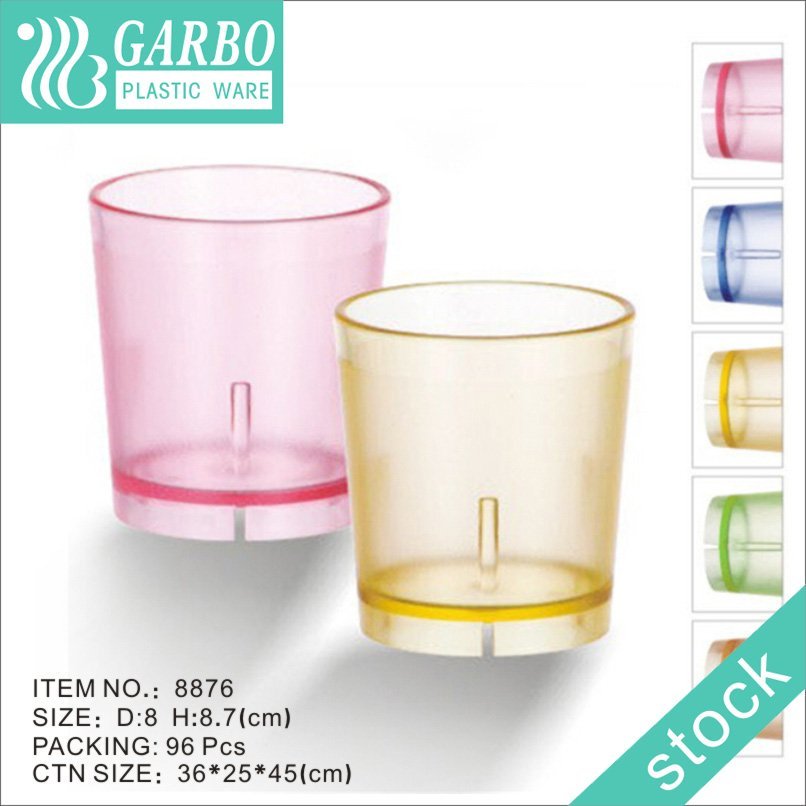 Wholesale ice cube based transparent 8oz plastic beer drinking cup