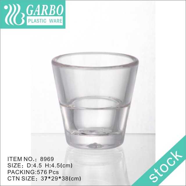 Bar restaurant use classic design clear 2oz spirit plastic cup