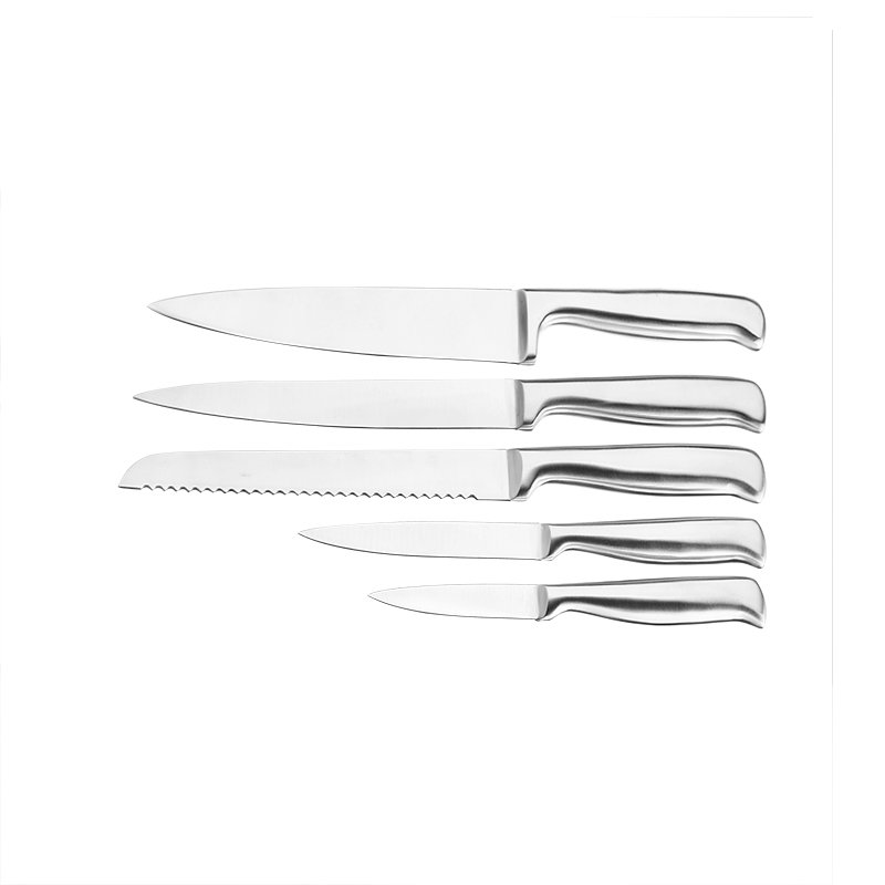 5PCS China Wholesale High Quality Environmental Friendly Customized Logo 420 Material Kitchen Knife Set With 430 Material Handle