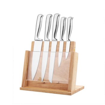 5 PCS Chine En Gros De Haute Qualité Logo Personnalisé Respectueux De L'environnement Logo 420 Matériel Couteau De Cuisine Set Avec 430 Manche Matériel