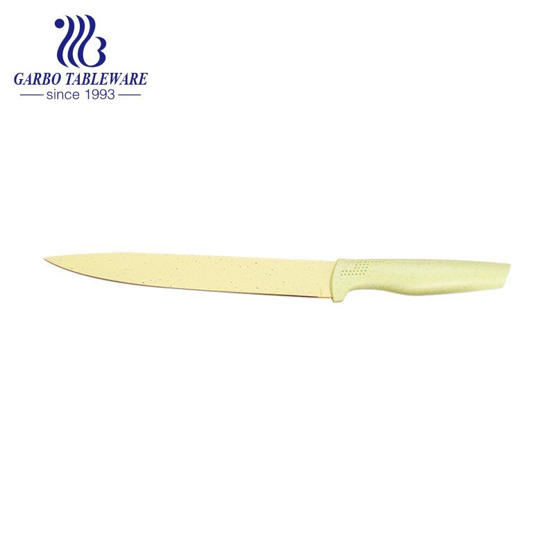 Uso na cozinha Palha de trigo Estilo Mordern Venda quente Faca de qualidade superior Peeler Ready Stock Limited Faca de cozinha 6 unidades com cabo de palha de trigo