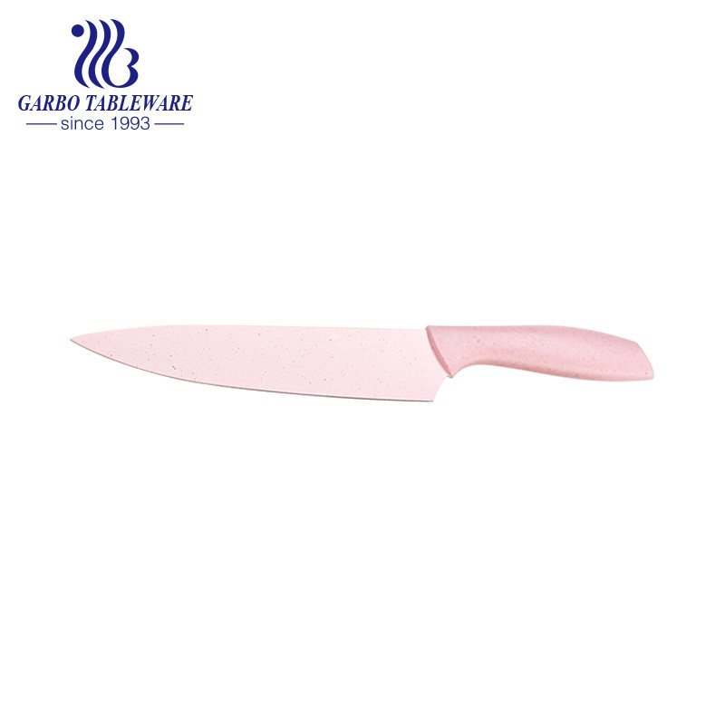 Color Box Pack Индивидуальный логотип, нож шеф-повара, прессованный набор для очистки кухонных ножей, цвет 6PCS, с цветной ручкой из полипропилена