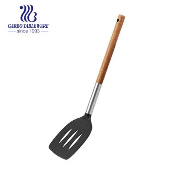 Silicone Kitchen Utensils Kitchen Chef Nonstick Cookware with Spatula Set With Bamboo Handle printing logo