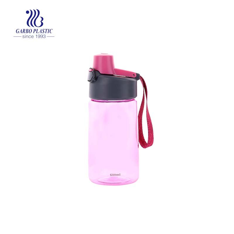 Blue color BPA free safe-using portable plastic bottle with handle