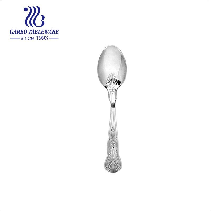 Ceramic handle 410 stainless steel ice tea latte soda spoon for hotel restaurant