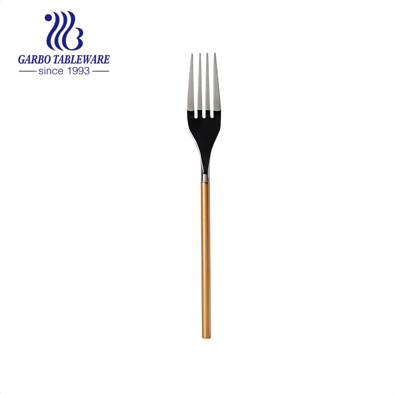 Premium quality stainless steel 18/8 luxury rose gold dinner fork electroplated colored table fork flatware