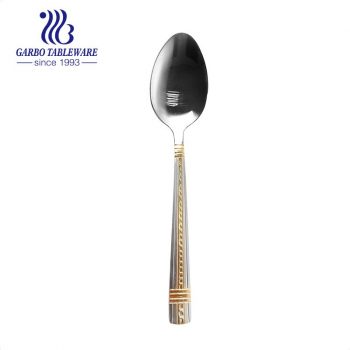 High quality mirror polish middle east style golden plating stainless steel spoon