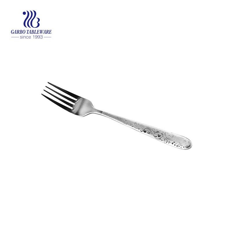 Silverware cutlery 140mm length high polished cake dinner dessert fork with ceramic handle for sale