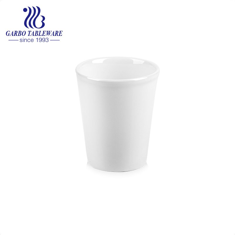 Blank high white porcelain coffee cup can make OEM design