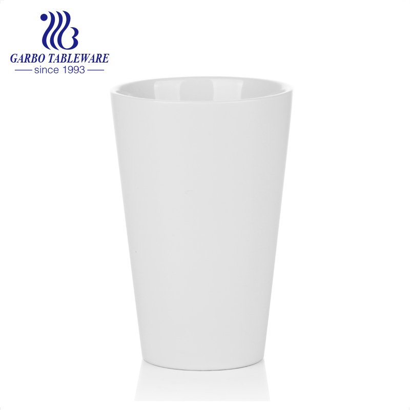 Blank high white porcelain coffee cup can make OEM design