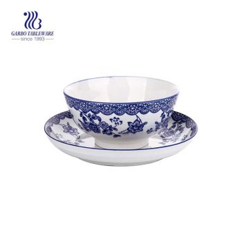 670ml Classical porcelain round rice bowl for home usage