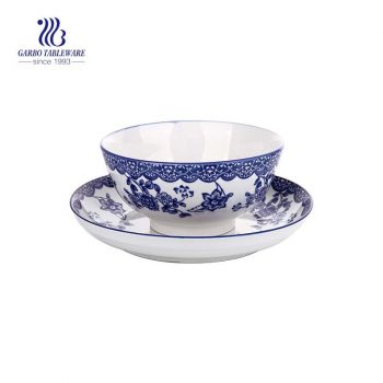670ml Classical porcelain round rice bowl for home usage