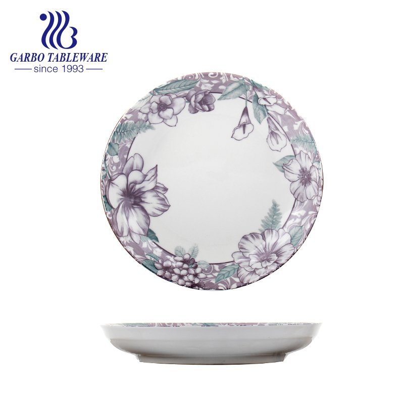Заводская дешевая необычная керамическая посуда с цветочным дизайном, квадратная фарфоровая тарелка 8.5 дюйма