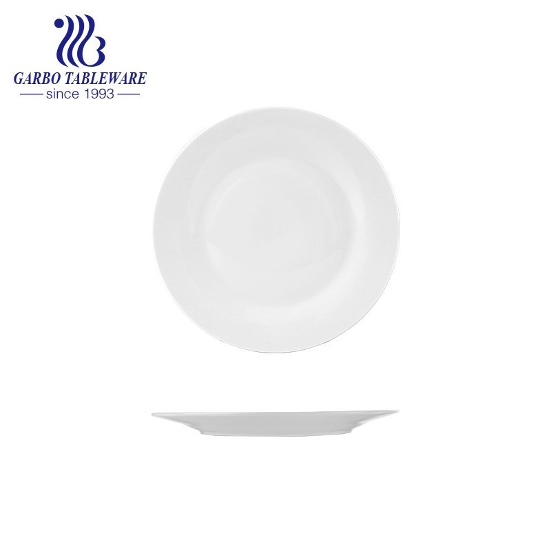 China factory cheap elegant fine porcelain white round 6inch stoneware dessert dish