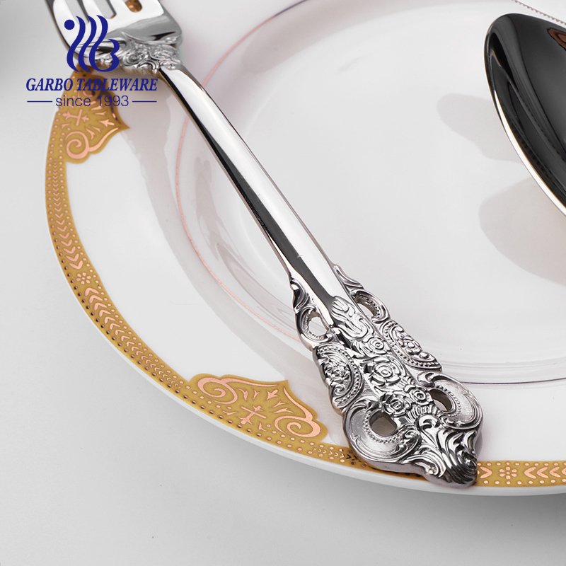 Medieval series silverware set 18/10 stainless steel vintage cutlery set for collection