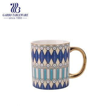 Nordic style porcelain water mug ceramic drinking cup with gold handle simple surprior quality mug