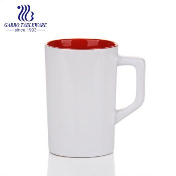 Clear tea cup with handle custom printing ceramic water cup porcelain drinking mug juice mug