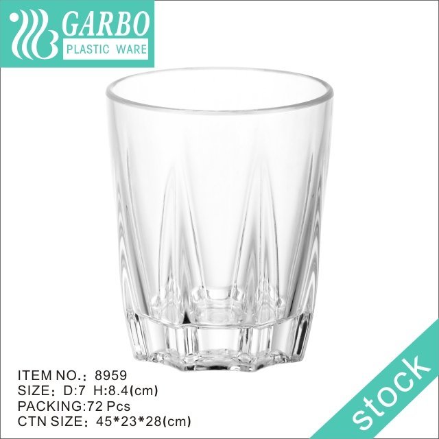 Hot sell H design 20 oz Clear Acrylic Plastic Water Drinking Glass