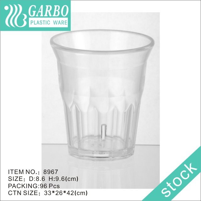 Неразрушаемый многоразовый стакан из поликарбоната с пластиковым листом на 14.5 унций с тиснением