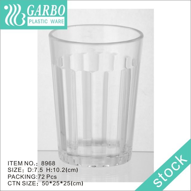 Неразрушаемый многоразовый стакан из поликарбоната с пластиковым листом на 14.5 унций с тиснением