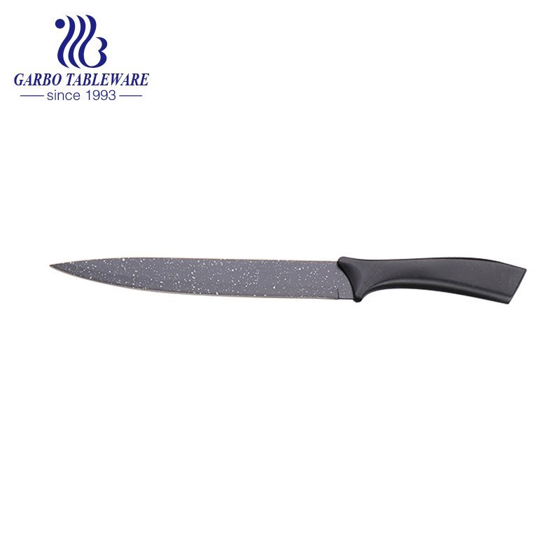China Manufacturer Hot Sale Fashion Design Spraying Black Professional 6pcs Kitchen Knife And Peeler Set With Black Color PP Handle