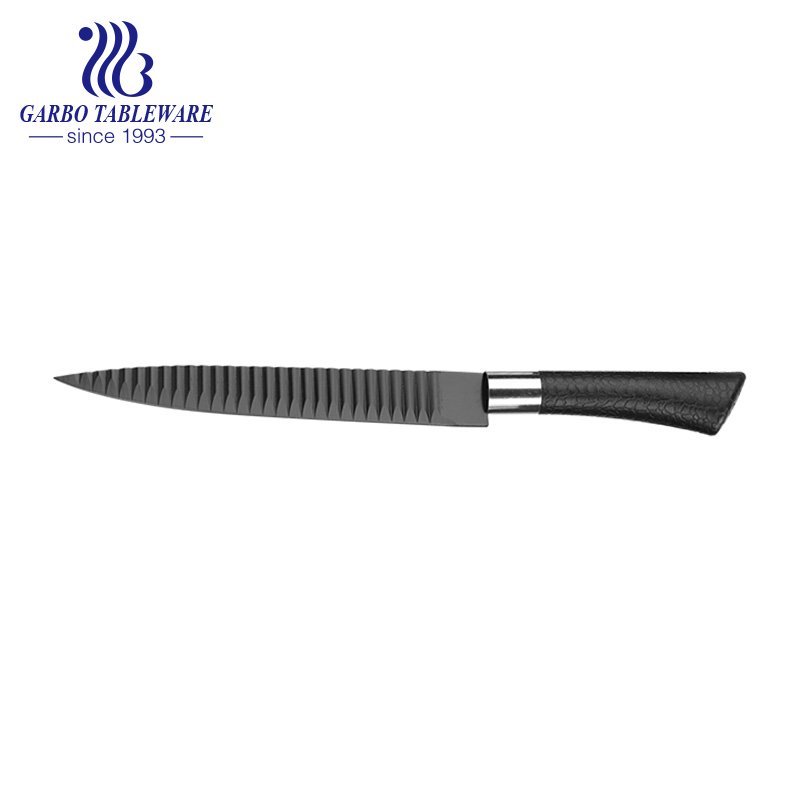 Embalagem da caixa de cores 430 Aço inoxidável Material Qualidade superior 6 PCS Conjunto de faca de cozinha high-end com cabo PP preto