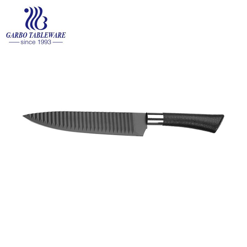 Embalagem da caixa de cores 430 Aço inoxidável Material Qualidade superior 6 PCS Conjunto de faca de cozinha high-end com cabo PP preto
