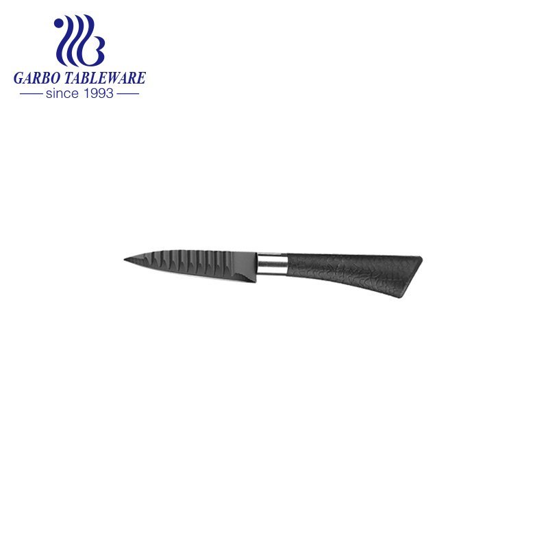 Цветная коробка Упаковка 430 нержавеющая сталь Материал высшего качества 6ПК Набор высококачественных кухонных ножей с черной ручкой из полипропилена