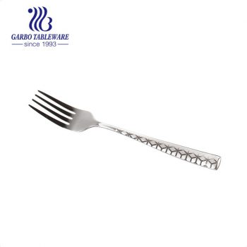 Garbo silverware stainless steel table fork with laser pattern handle impressive dinner flatware