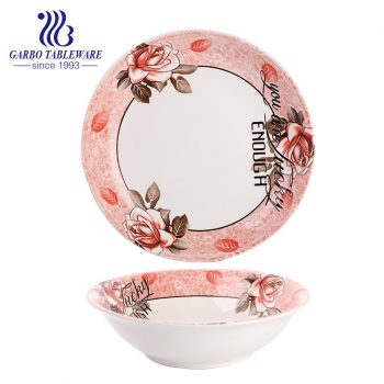 1.7L pocerlain rice bowl with underglazed decal for using at home