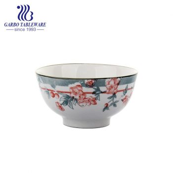 Round pocerlain bowl with classic design for rice eating at home