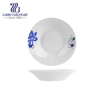 Классическая фабрика дешевая керамическая посуда с глубокой печатью, цветочный дизайн, 8-дюймовая фарфоровая тарелка для супа