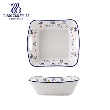 12” Microwave Oven Safe Square Porcelain Baking Tray Baking Bowl