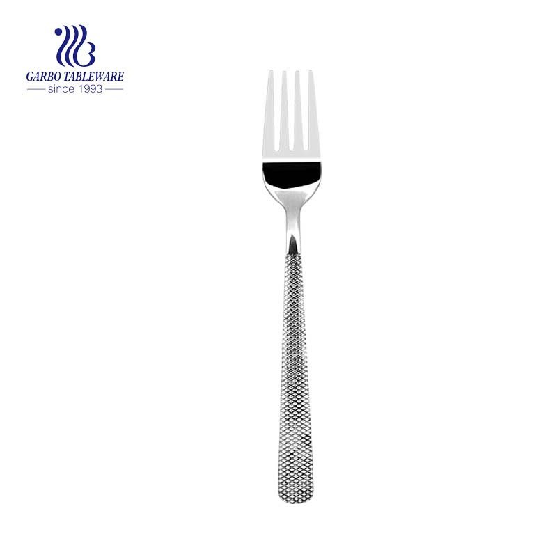 Фабрика оптовый ресторан серебряные столовые приборы обеденная вилка из нержавеющей стали с лазерной ручкой deisgn