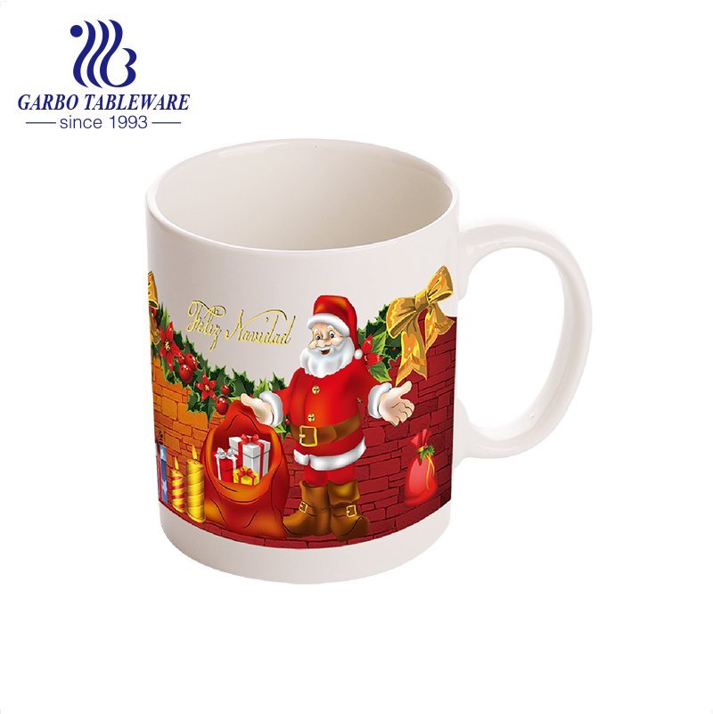 Real gold printing design high quality porcelain gift mug water drinking cup with handle