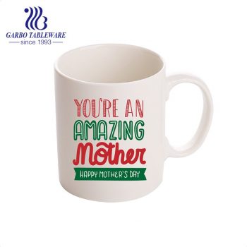 Gift porcelain water drinking mug for mothers ceramic printing cup for mother day