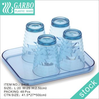 Unbreakable transparent blue Individual Polycarbonate Plastic serving platter